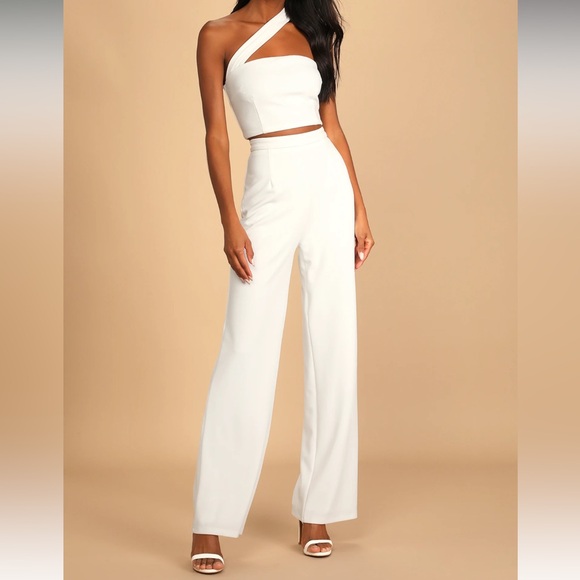 Lulus white two piece jumpsuit - Picture 1 of 11